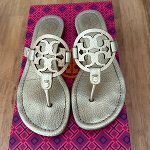 Tory Burch gold Miller sandals 6.5